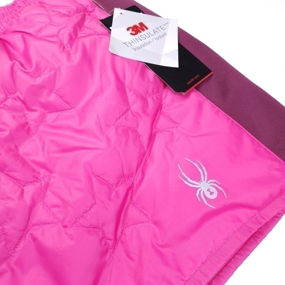 New Spyder Pink Purple Thinsulate puffer Fleece Skirt Sz Girls XL - Picture 10 of 11